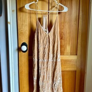 Elegant Tan Velvet Dress